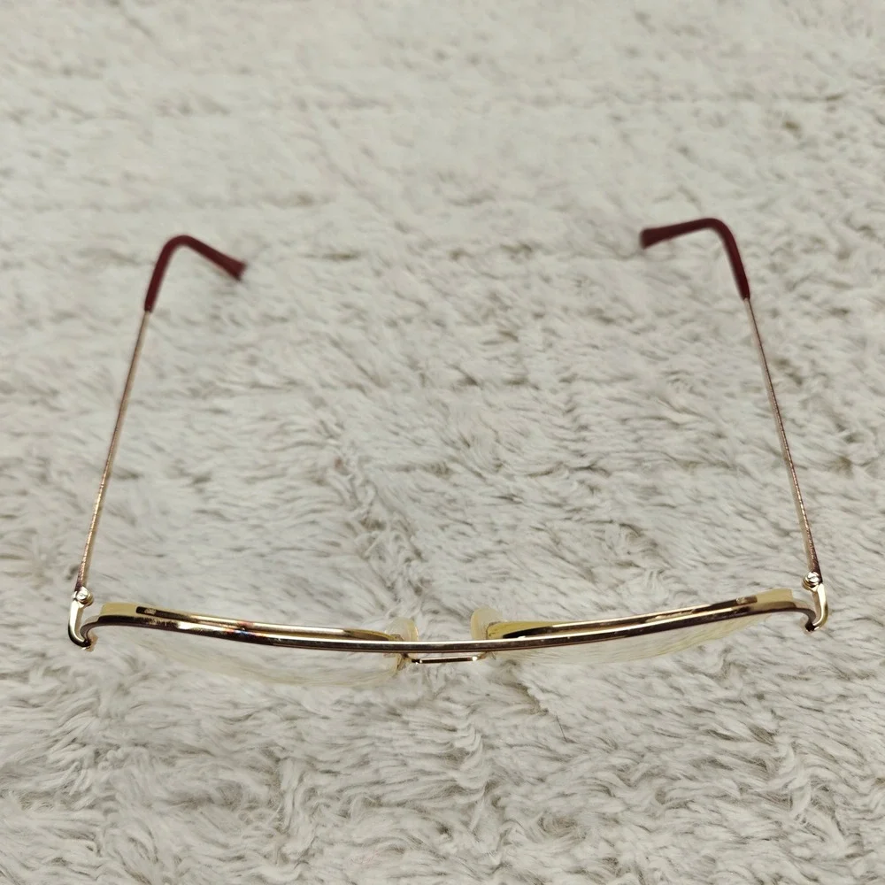 VTG 80s Univis USA Eye Glasses Aviator Metal Bur/Autumn Big Edge 150 Frames Only